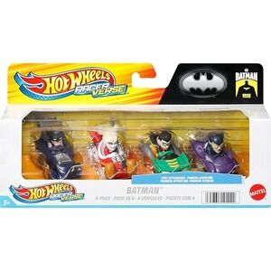 Hot Wheels Racer Verse Batman 4-Pack 85 Years Harley Quinn Robin Catwoman Mattel
